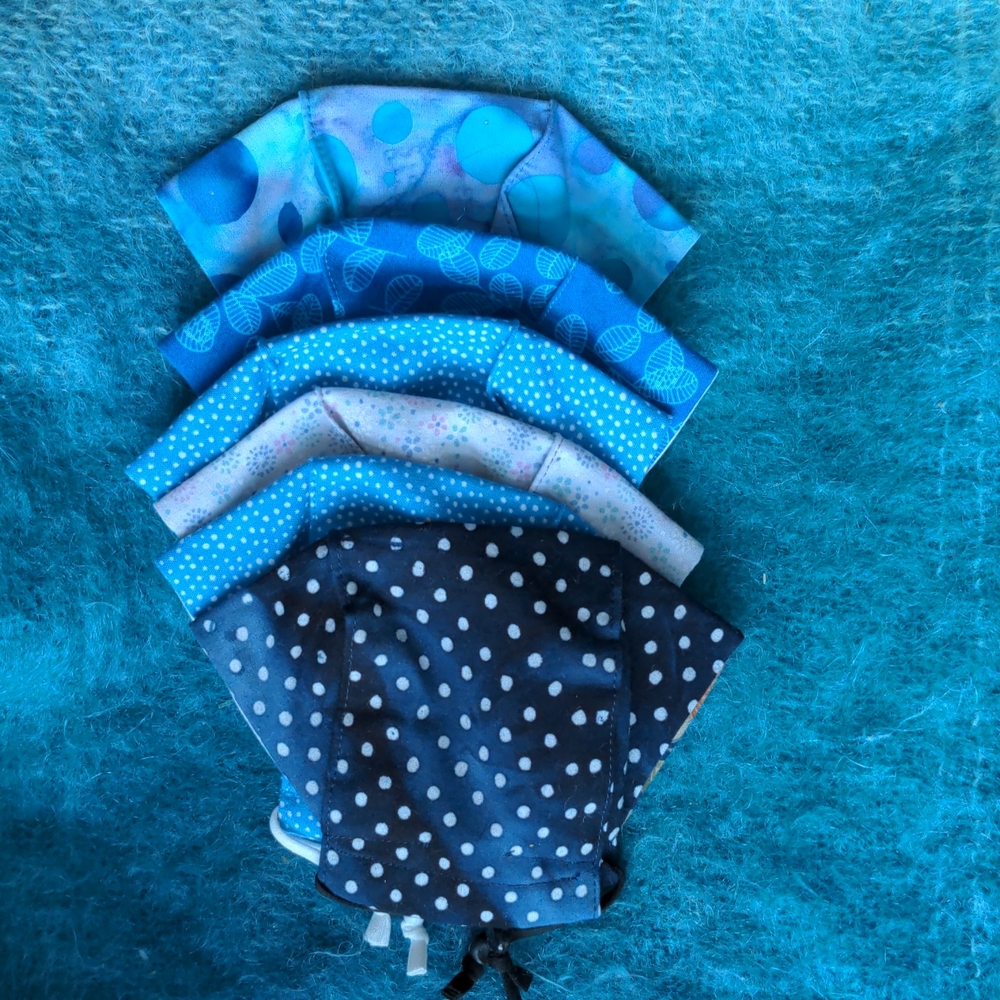 Set of 6 double layer cotton face masks